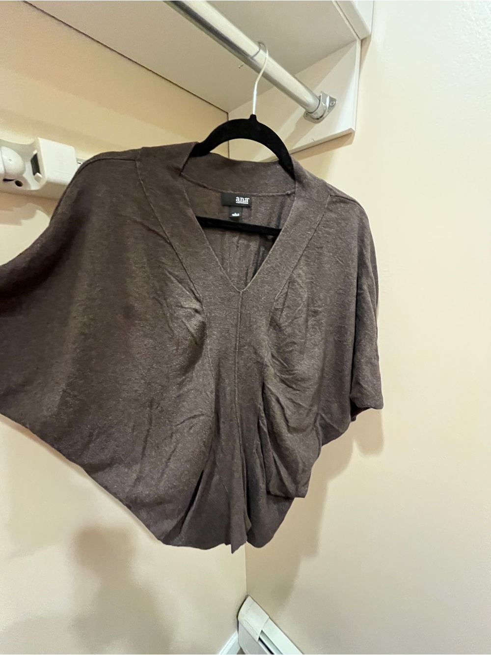 a.n.a Brown V-Neck Dolman Sweater